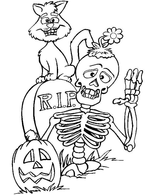 Dibujos de Gato en Halloween para Colorear