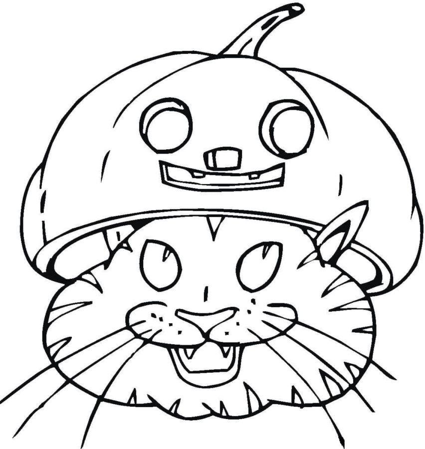 Dibujos de Gato en Halloween para Colorear