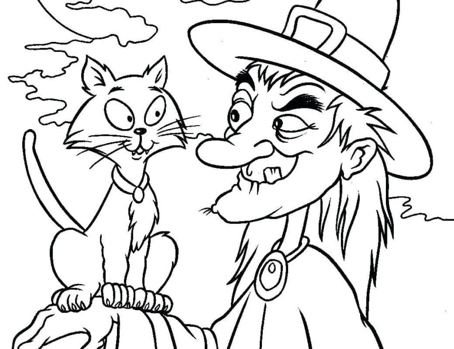 Dibujos de Gato en Halloween para Colorear
