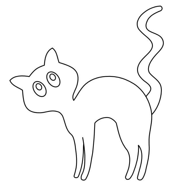 Dibujos de Gato en Halloween para Colorear