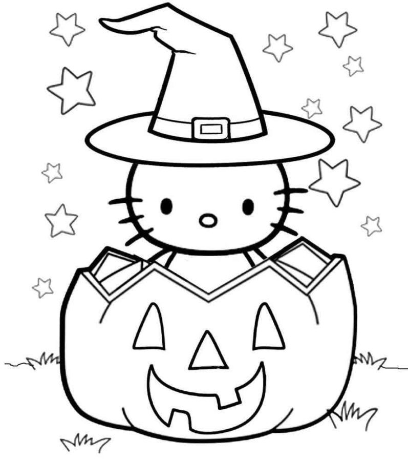 Dibujos de Gato en Halloween para Colorear