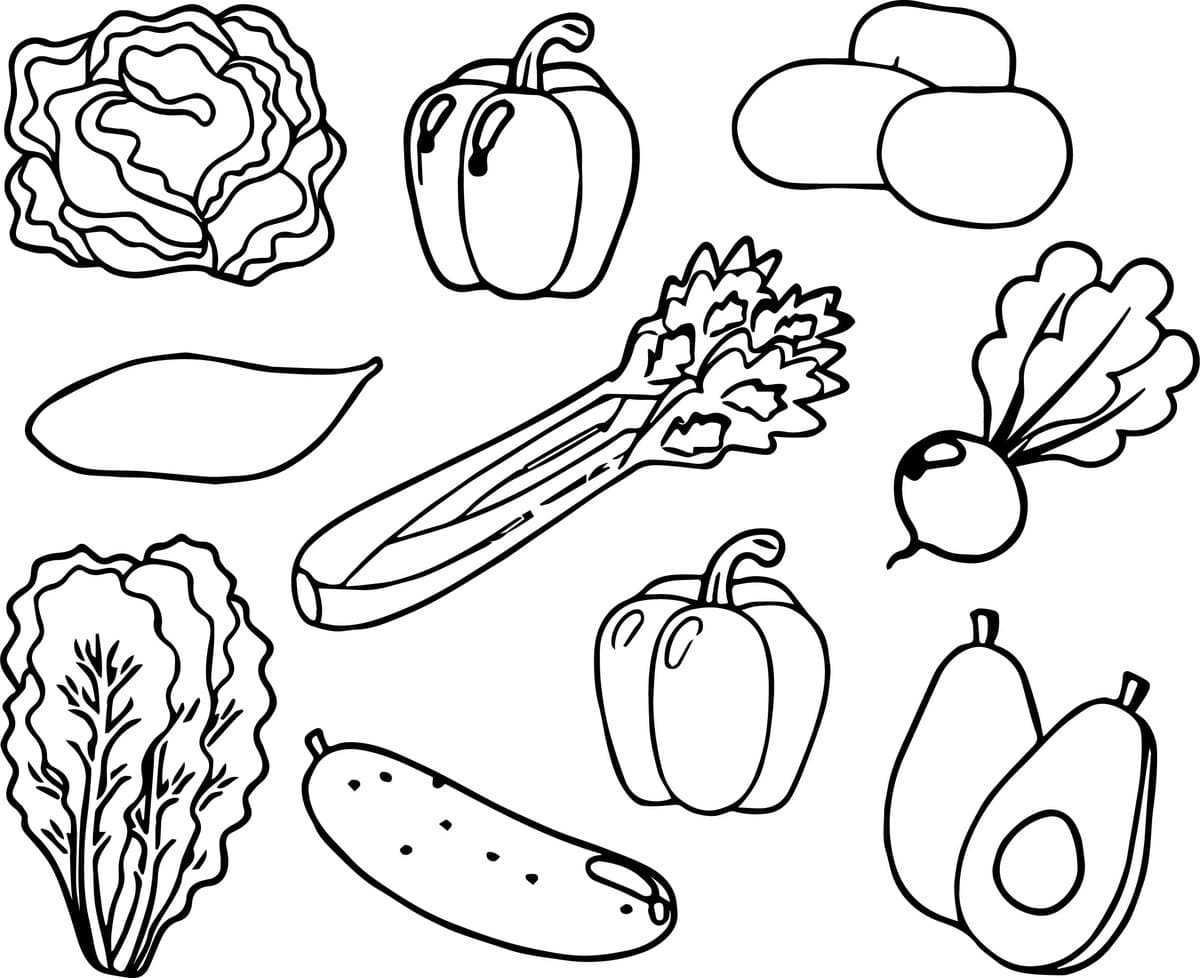 Dibujos de Verduras para Colorear
