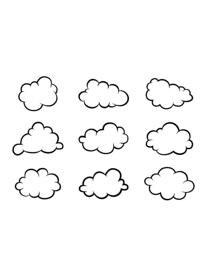 Dibujos de Nube para Colorear - 70 imágenes para imprimir gratis