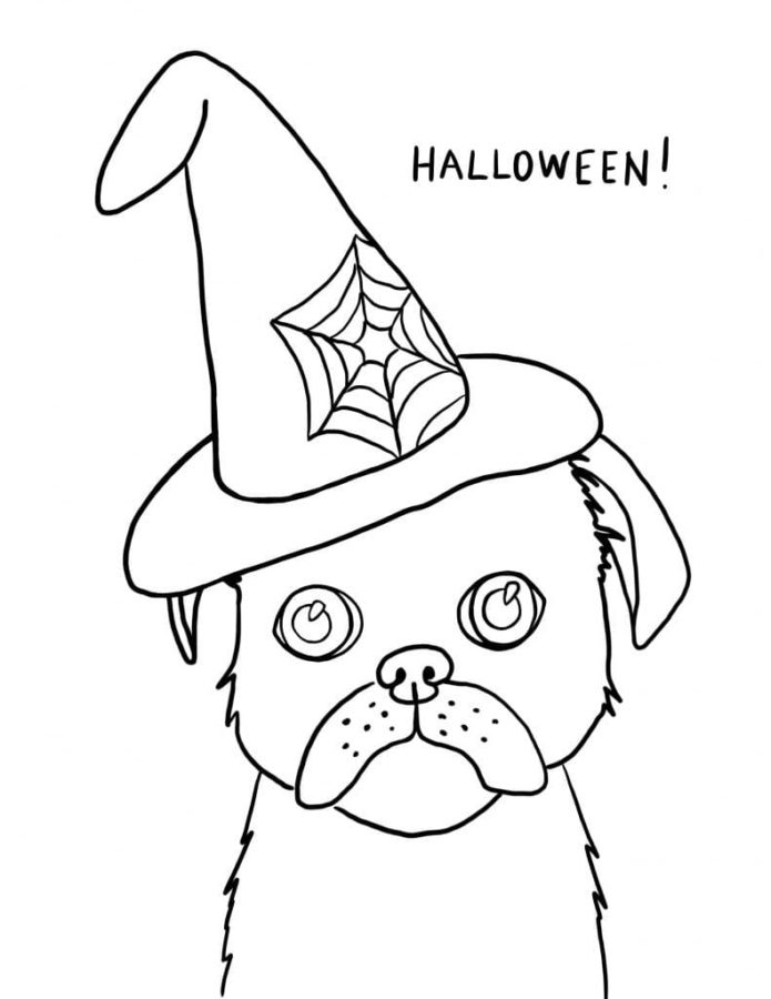 Dibujos de Perro de Halloween para Colorear